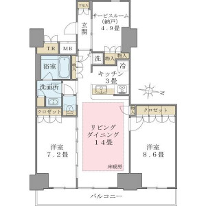 3LDK Mansion in Shinonome - Koto-ku Floorplan