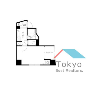 1K Mansion in Higashienokicho - Shinjuku-ku Floorplan