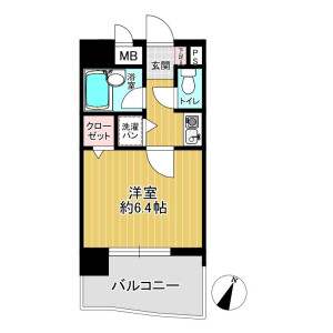 福冈市中央区今泉-1K公寓大厦 房屋布局
