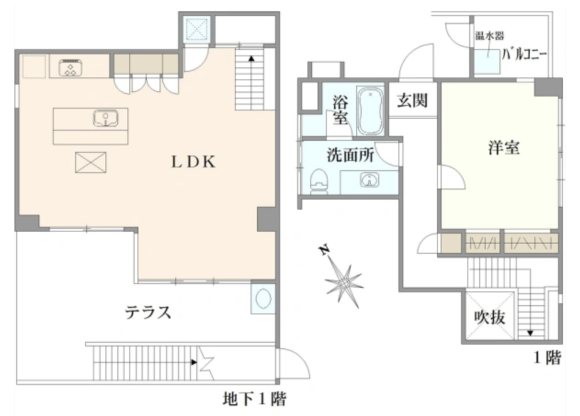 1LDK Apartment to Buy in Musashino-shi Floorplan