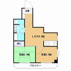 2LDK Mansion in Myojincho - Hachioji-shi Floorplan