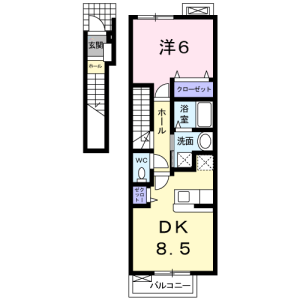 1LDK Apartment in Shakujiimachi - Nerima-ku Floorplan