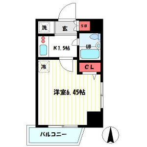 1K 맨션 in Haramachi - Shinjuku-ku Floorplan