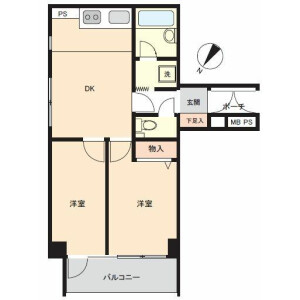 2DK Mansion in Ikebukuro (2-4-chome) - Toshima-ku Floorplan