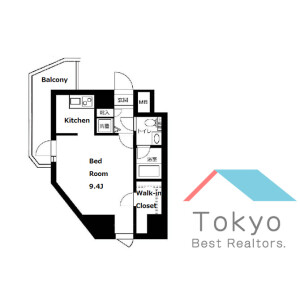 1K Mansion in Roppongi - Minato-ku Floorplan