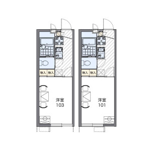 1K Apartment in Kyuden - Setagaya-ku Floorplan