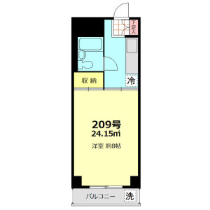 1K Mansion in Shirokane - Minato-ku Floorplan