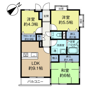 3LDK {building type} in Tamagawa - Chofu-shi Floorplan