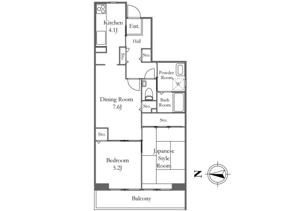 2DK Apartment to Rent in Yokohama-shi Kohoku-ku Floorplan