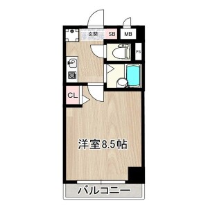 1K Mansion in Sakaecho - Kyoto-shi Kamigyo-ku Floorplan