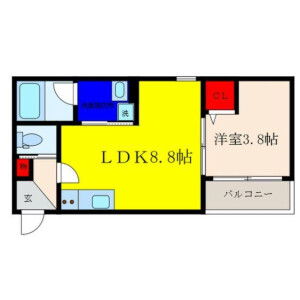 1LDK Mansion in Hachizuka - Ikeda-shi Floorplan