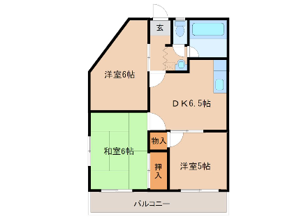 3DK Apartment to Rent in Mino-shi Floorplan