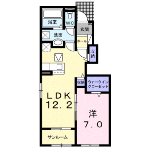 1LDK Apartment in Fuse - Chuo-shi Floorplan