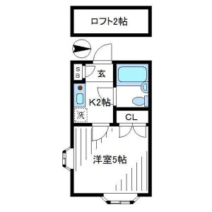 杉並区成田東-1K公寓 楼层布局