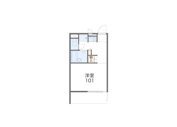 1K Apartment to Rent in Hiroshima-shi Higashi-ku Floorplan