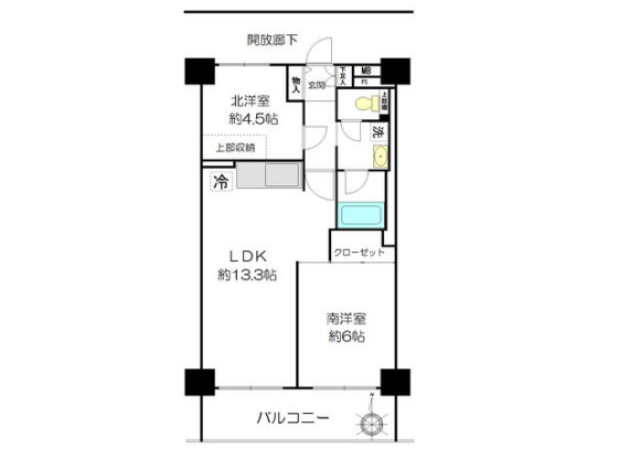 2LDK Apartment to Rent in Toshima-ku Floorplan