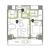 1LDK Serviced Apartment to Rent in Minato-ku Floorplan