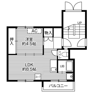 1LDK Mansion in Hiyoshicho - Hakodate-shi Floorplan