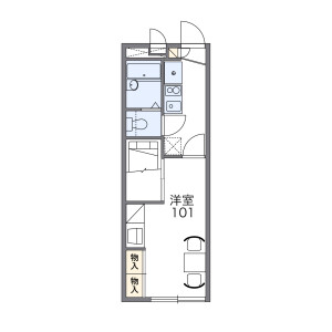 1K Apartment in Koyanose - Kitakyushu-shi Yahatanishi-ku Floorplan