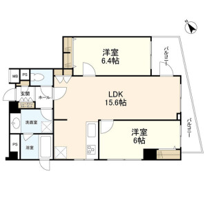 2LDK Mansion in Tomigaya - Shibuya-ku Floorplan