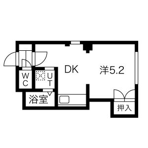 1DK Mansion in Nangodori(minami) - Sapporo-shi Shiroishi-ku Floorplan