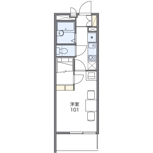 1K Mansion in Nagazu - Chiba-shi Chuo-ku Floorplan