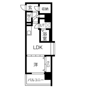 1LDK Mansion in Gamo - Osaka-shi Joto-ku Floorplan