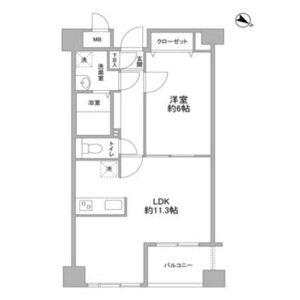 1LDK Mansion in Takanawa - Minato-ku Floorplan