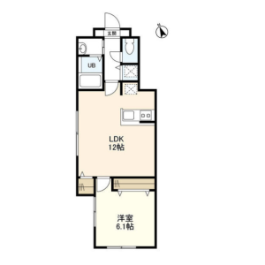 1LDK Mansion in Nakamachi - Setagaya-ku Floorplan
