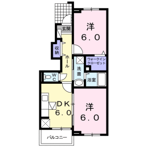 2DK Apartment in Naraharamachi - Hachioji-shi Floorplan