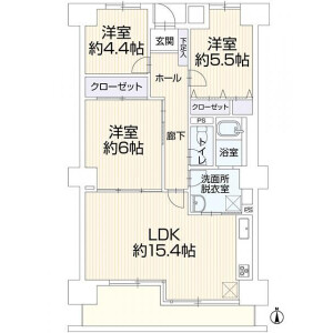 3LDK Apartment in Osu - Nagoya-shi Naka-ku Floorplan