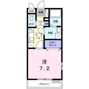 1K Apartment in Kamiuma - Setagaya-ku Floorplan