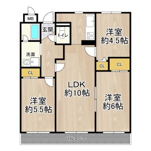 3LDK Mansion in Hiratadai - Ibaraki-shi Floorplan