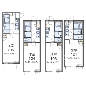 1K Apartment in Ichinomiya - Tama-shi Floorplan