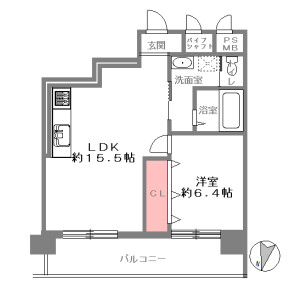 1LDK Mansion in Itachibori - Osaka-shi Nishi-ku Floorplan