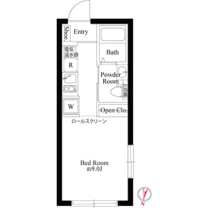 1R Mansion in Tateishi - Katsushika-ku Floorplan
