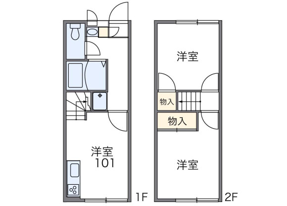 2DK Apartment to Rent in Chiba-shi Wakaba-ku Floorplan