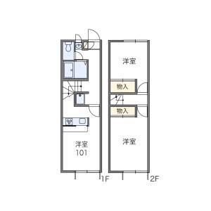 2DK Apartment in Josuishimmachi - Kodaira-shi Floorplan
