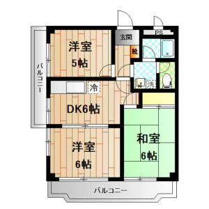 3DK Mansion in Kitaakitsu - Tokorozawa-shi Floorplan