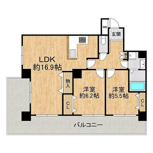 2LDK Mansion in Kokubucho - Osaka-shi Tennoji-ku Floorplan