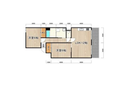 2LDK Apartment to Rent in Toyonaka-shi Floorplan