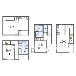 1LDK Apartment in Shimotara - Maibara-shi Floorplan