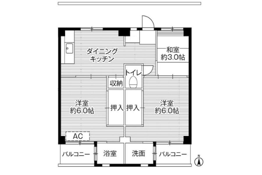 3DK Apartment to Rent in Yachiyo-shi Floorplan