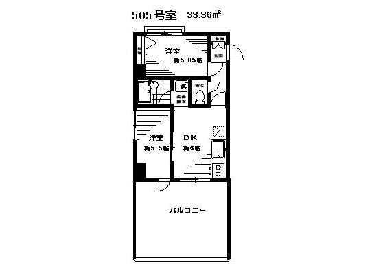 2DK Apartment to Rent in Taito-ku Floorplan