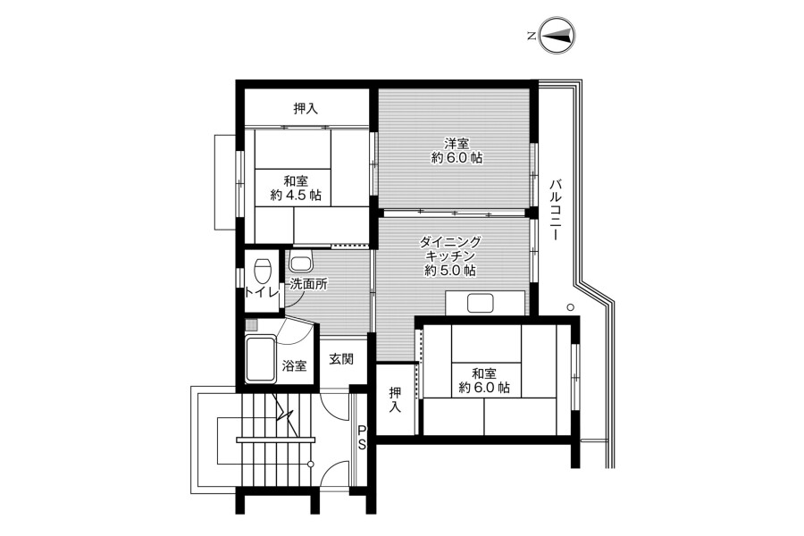3DK Apartment to Rent in Yonezawa-shi Floorplan