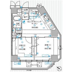2LDK Mansion in Kitashinagawa(1-4-chome) - Shinagawa-ku Floorplan