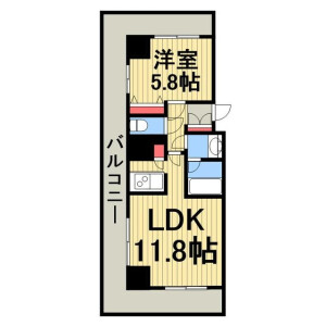 1LDK Mansion in Mita - Minato-ku Floorplan