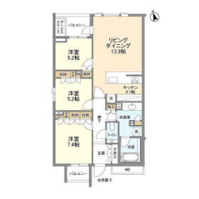 3LDK Mansion in Hiroo - Shibuya-ku Floorplan