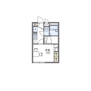 1K Apartment in Tsuruta - Nagoya-shi Minami-ku Floorplan