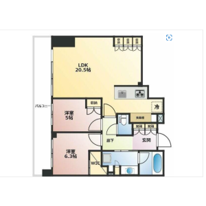 2LDK Mansion in Minamiazabu - Minato-ku Floorplan